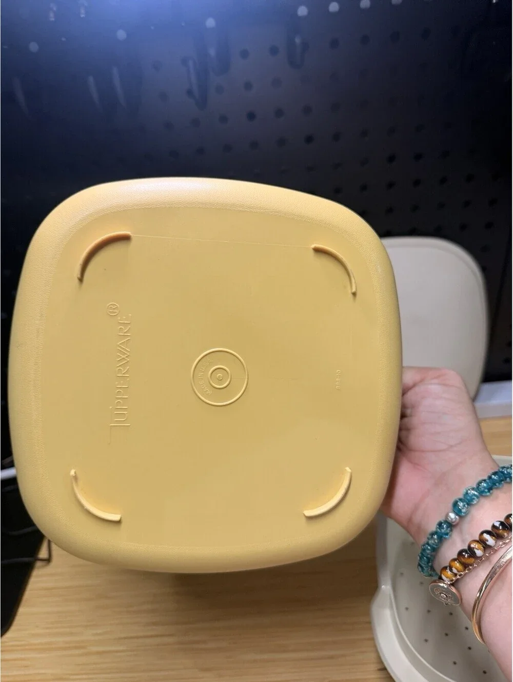 Tupperware Microwave Steamer Square Serving Bowl Vintage 3-pc 887-9 Harvest Gold